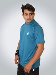 Power Tees Semi-Collar Neck- Air Force Blue efficult